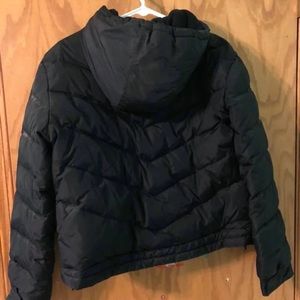 Black short bomber winter jacket L